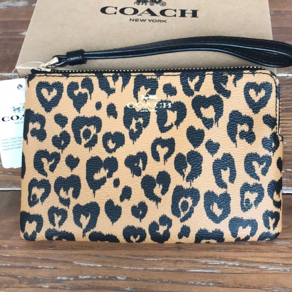 Coach Handbags - NEW Coach Wristlet - leopard print